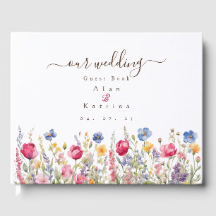 Colorful Garden Boho Wildflowers Guest Book