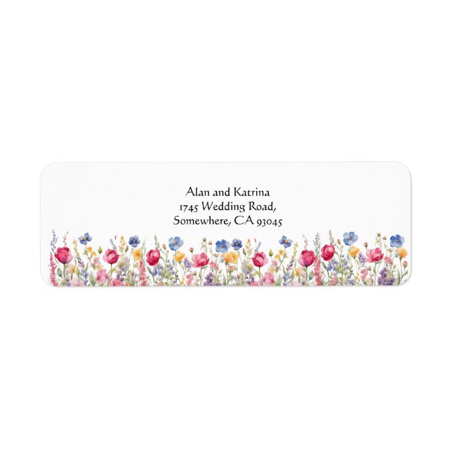 Colorful Garden Boho Wildflowers Label (Front)