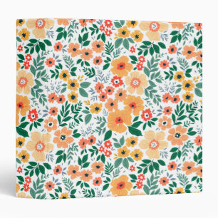 Colorful Garden Bouquet Pattern 3 Ring Binder