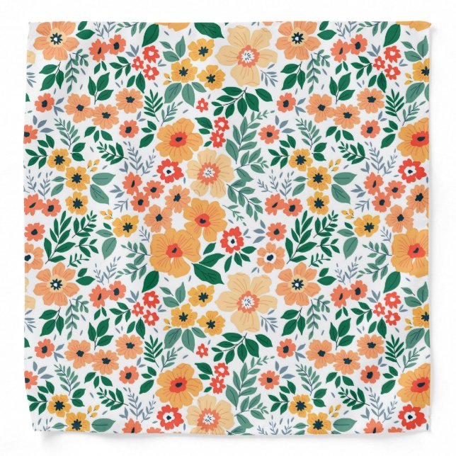 Colorful Garden Bouquet Pattern Bandana (Front)