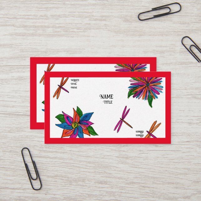 Colorful Garden Business Cards (Front/Back In Situ)
