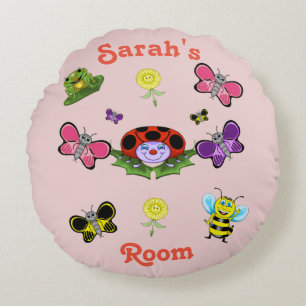 Colorful Garden Custom Round Throw Pillow