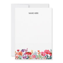 Colorful garden floral personalized stationery