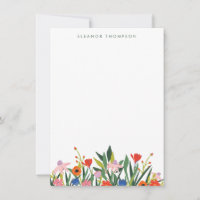 Colorful Garden Floral Personalized Stationery