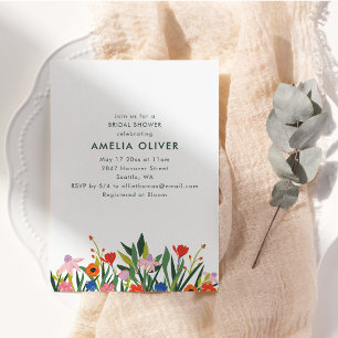 Colorful Garden Floral Spring Bridal Shower Invitation