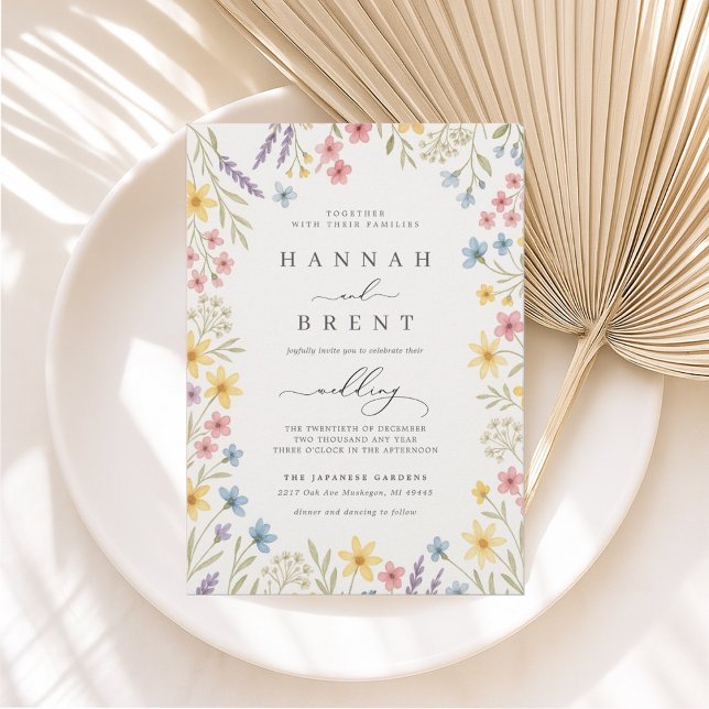 Colorful Garden Floral Wedding Invitation (Creator Uploaded)