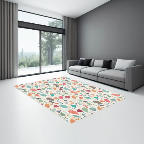 Colorful Garden Flowers Boho Wildflower Home Decor Rug