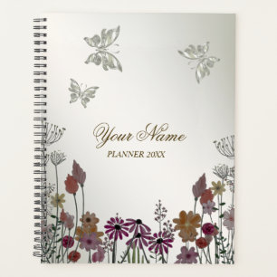 Colorful Garden Flowers Butterflies Nature Rustic Planner