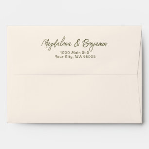 Colorful Garden Flowers Hand Written Wedding Envelope