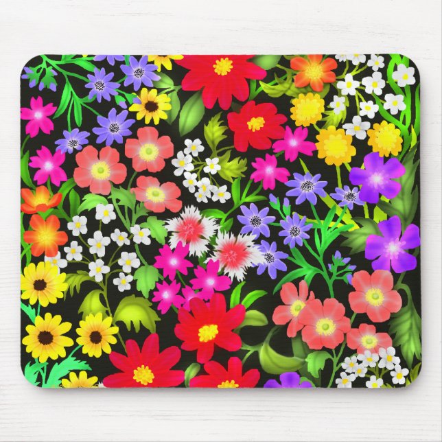 Colorful Garden Flowers Mousepad (Front)