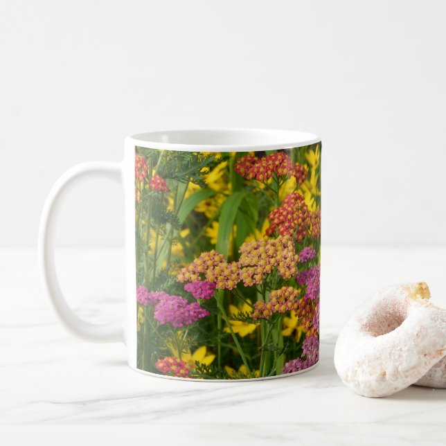 Colorful Garden Flowers Mug (With Donut)