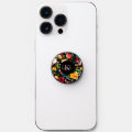 Colorful garden flowers pattern custom monograms PopSocket | Zazzle