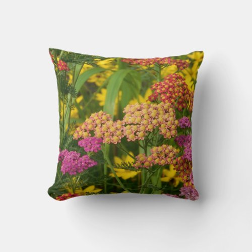 Colorful Garden Flowers Pillow