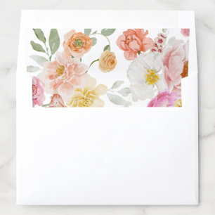 Colorful Garden Flowers Wedding  Envelope Liner