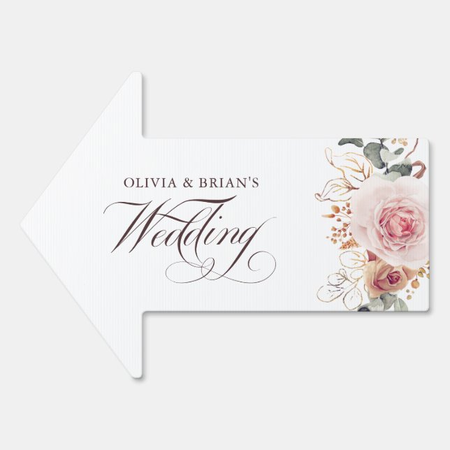 Colorful Garden Flowers Wedding Sign (Front)