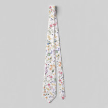 Colorful Garden Flowers Wildflower Spring Meadow Neck Tie