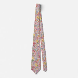 Colorful Garden Flowers Wildflower Spring Meadow Neck Tie