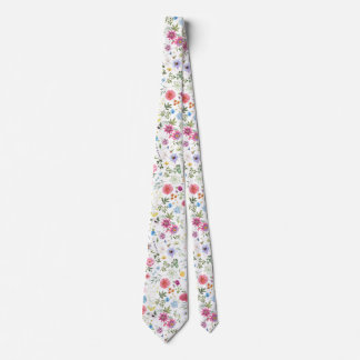 Colorful Garden Flowers Wildflower Spring Meadow Neck Tie