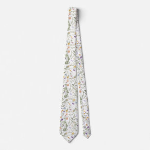 Colorful Garden Flowers Wildflower Spring Meadow Neck Tie
