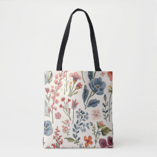 Colorful Garden Flowers Wildflower Spring Meadow Tote Bag