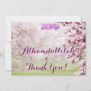 Colorful Garden Islamic Muslim Wedding Thank You Card
