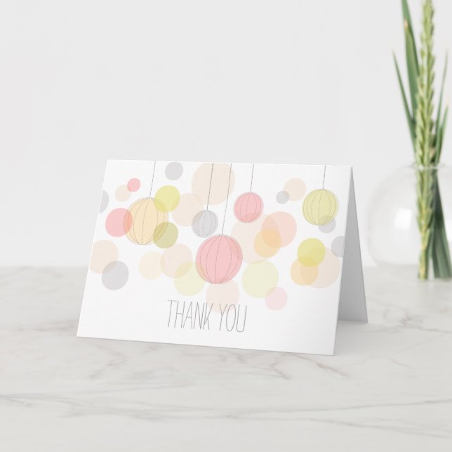 Colorful Garden Lanterns Thank You Card (Front)