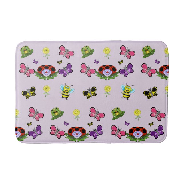 Colorful Garden Medium Bath Mat (Front)