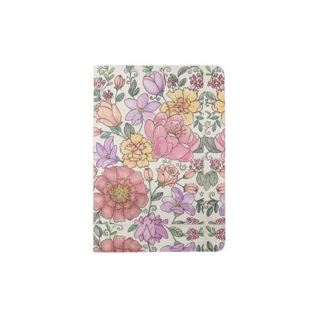 Colorful Garden Passport Holder (Front)