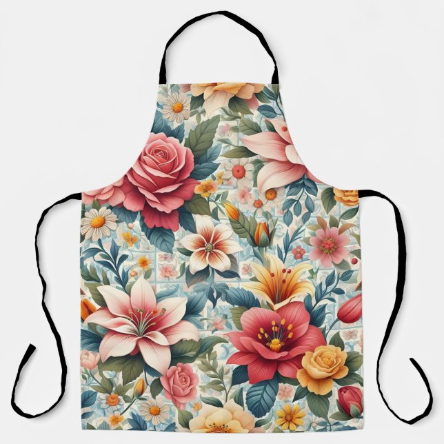 Colorful Garden Pattern Apron (Front)