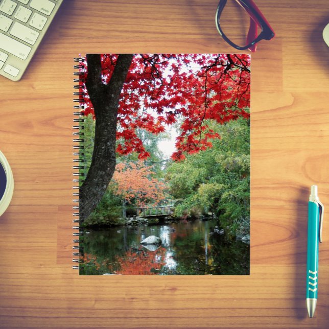 Colorful Garden Pond Seasonal Landscape Notebook (In Situ)
