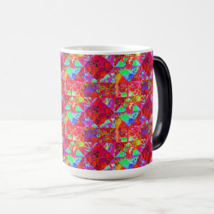 Colorful Garden Quilt Painting with Red Hydrangea Color Morph Mug