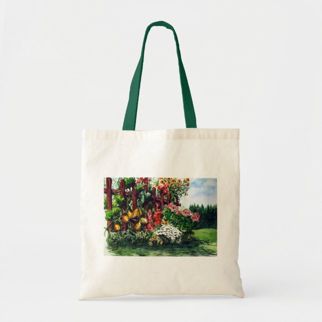 Colorful Garden Tote Bag (Front)