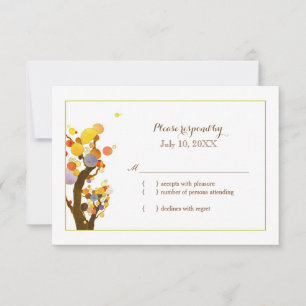 Colorful Garden Trees Wedding RSVP Card