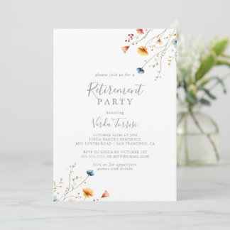 Colorful Garden Wildflower Retirement Party Invitation