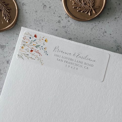 Colorful Garden wildflower Return Address Label