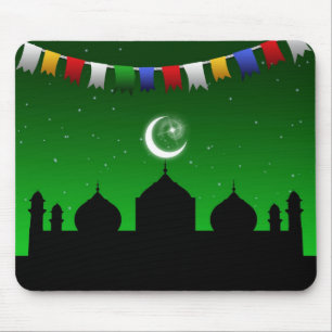 Colorful Garland with Mosque Mouse Pad
