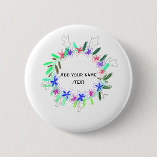 colorful garland wreath Christmas waadd name text  Button