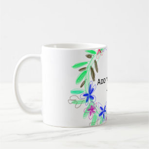 colorful garland wreath Christmas waadd name text Coffee Mug