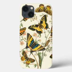 Colorful Gathering of Butterflies and Caterpillars iPhone 13 Case