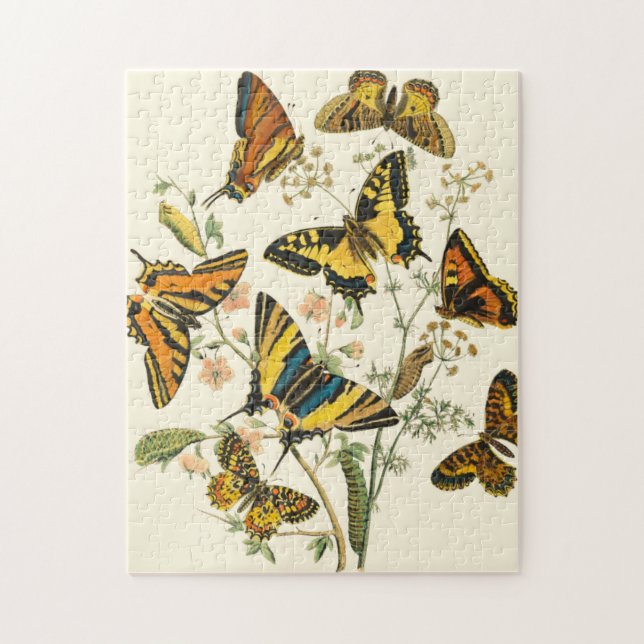 Colorful Gathering of Butterflies and Caterpillars Jigsaw Puzzle (Vertical)