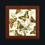 Colorful Gathering of Butterflies and Caterpillars Keepsake Box<br><div class="desc">How much more colorful can you get? This gathering of butterflies and caterpillars pops with pigment,  assaulting the eyes with beauty. Get your print today!</div>