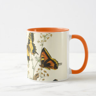 Colorful Gathering of Butterflies and Caterpillars Mug
