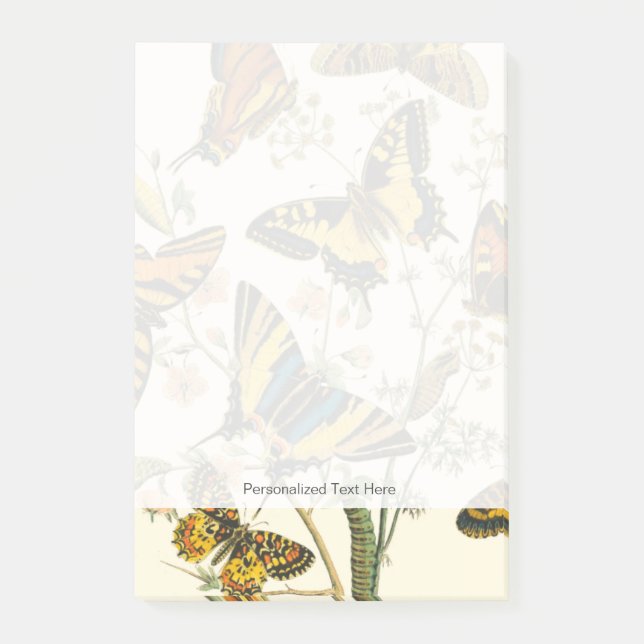 Colorful Gathering of Butterflies and Caterpillars Post-it Notes (Front)
