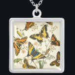 Colorful Gathering of Butterflies and Caterpillars Silver Plated Necklace<br><div class="desc">How much more colorful can you get? This gathering of butterflies and caterpillars pops with pigment,  assaulting the eyes with beauty. Get your print today!</div>