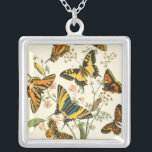 Colorful Gathering of Butterflies and Caterpillars Silver Plated Necklace<br><div class="desc">How much more colorful can you get? This gathering of butterflies and caterpillars pops with pigment,  assaulting the eyes with beauty. Get your print today!</div>