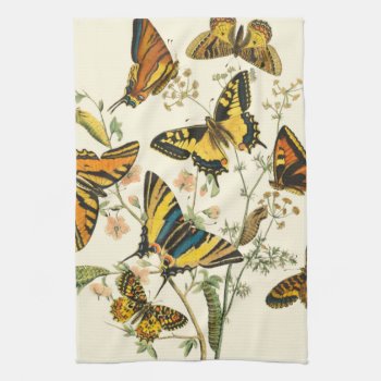 Colorful Gathering Of Butterflies And Caterpillars Towel by worldartgroup at Zazzle