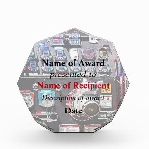 Colorful Gauges on Fire Engine Acrylic Award