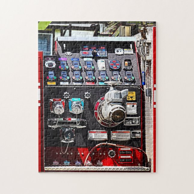 Colorful Gauges on Fire Engine Jigsaw Puzzle (Vertical)