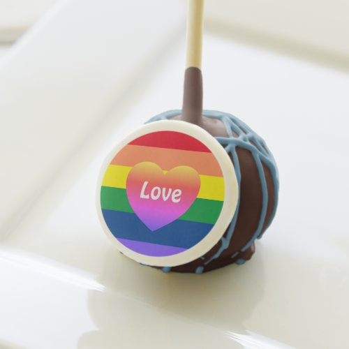 Colorful Gay Pride LGBTQ Rainbow Heart Party Cake Pops