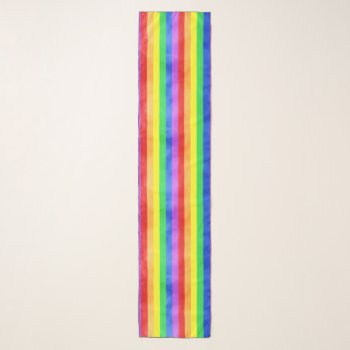 Colorful Gay Pride Rainbow Stripes Scarf by Cosmic_Crow_Designs at Zazzle
